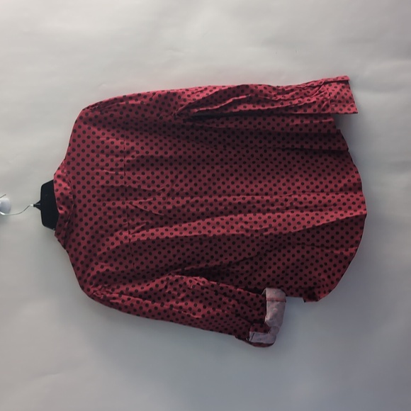 New With Tags New York & Company Red Polka Dot Blouse Vintage Vibe Size Large - Picture 9 of 12